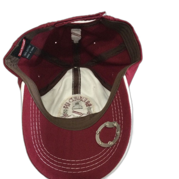 Red Stripe Cap Hat Men's Adjustable Strap Brewed in Jamaica Brim Bottle Opener - Picture 7 of 8